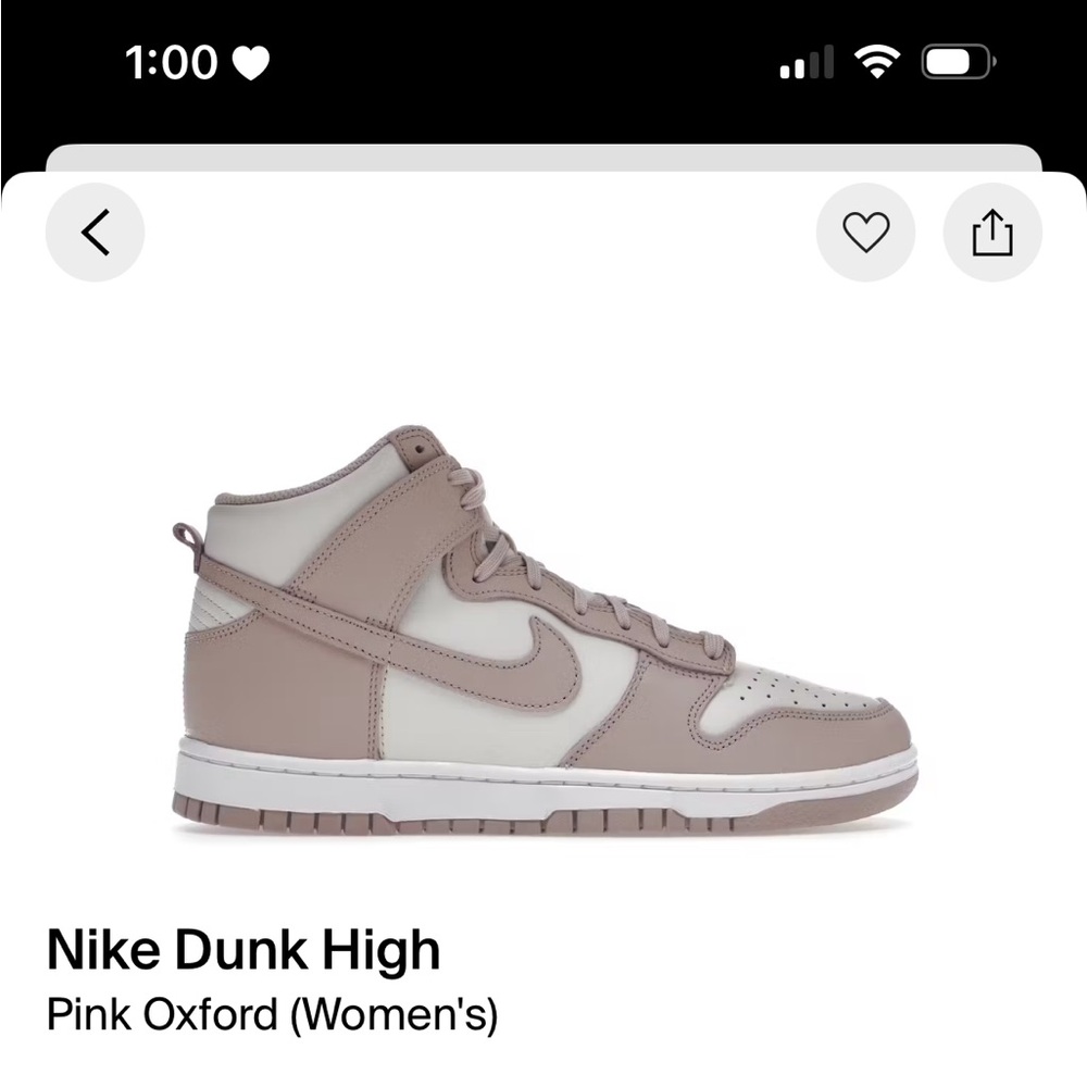 Nike Dunk High - Pink Oxford, size 6W / 4.5M / Y